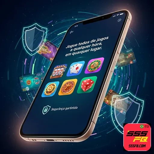 Jogador usando smartphone em ambiente de festa brasileira, acessando casino mobile